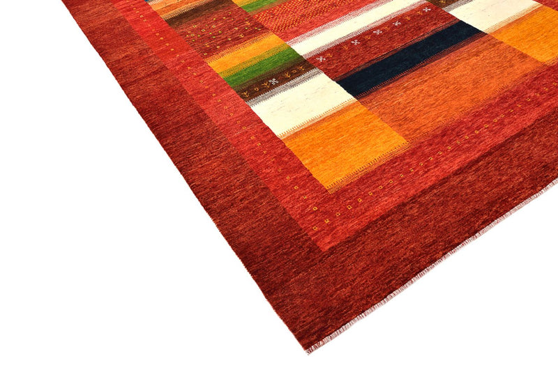 Alfombra Gabbeh - Loribaft Indus - 259 x 203 cm - rojo