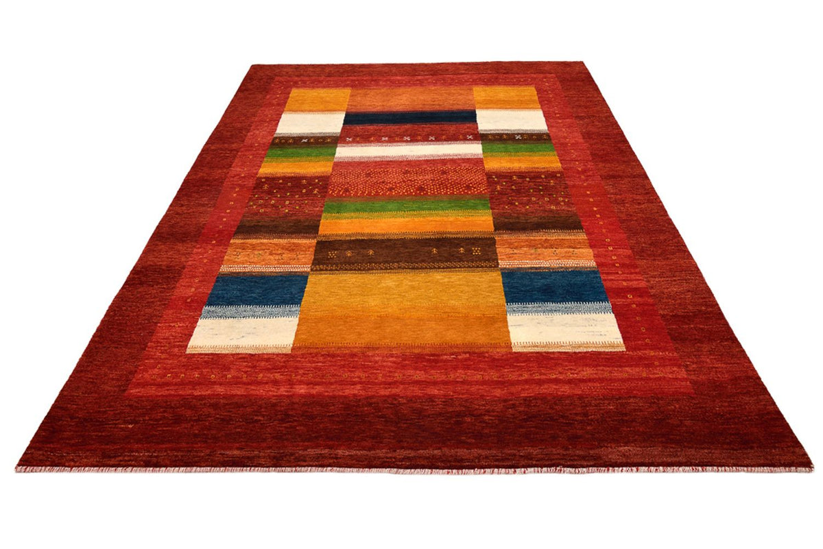 Alfombra Gabbeh - Loribaft Indus - 259 x 203 cm - rojo
