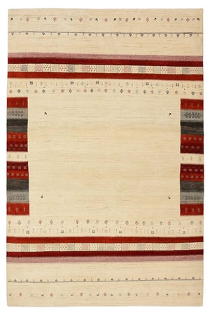 Alfombra Gabbeh - Loribaft Indus - 297 x 198 cm - beige claro