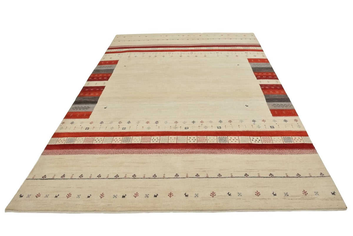 Alfombra Gabbeh - Loribaft Indus - 297 x 198 cm - beige claro