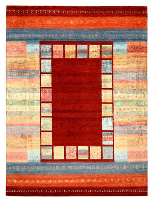 Alfombra Gabbeh - Loribaft Indus - 336 x 250 cm - rojo