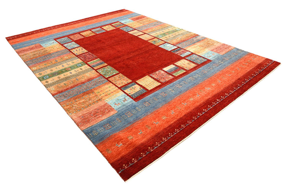 Alfombra Gabbeh - Loribaft Indus - 336 x 250 cm - rojo