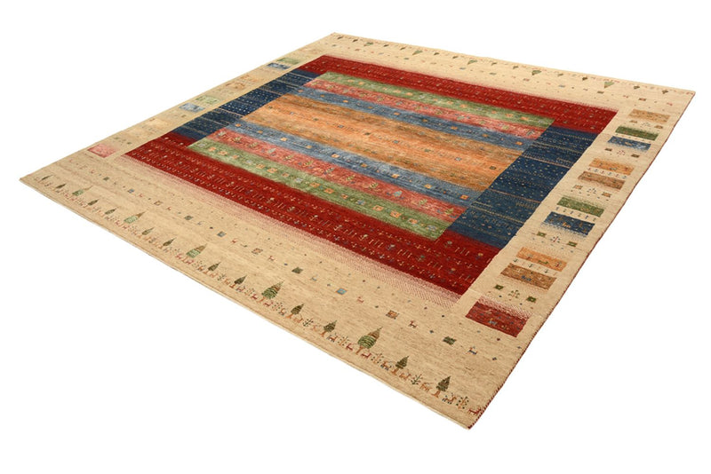 Alfombra Gabbeh - Loribaft Indus cuadrado  - 253 x 246 cm - multicolor