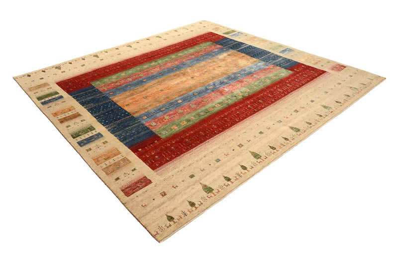 Alfombra Gabbeh - Loribaft Indus cuadrado  - 253 x 246 cm - multicolor