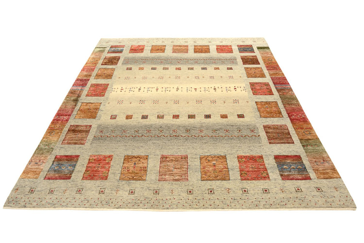 Alfombra Gabbeh - Loribaft Indus cuadrado  - 202 x 199 cm - beige claro
