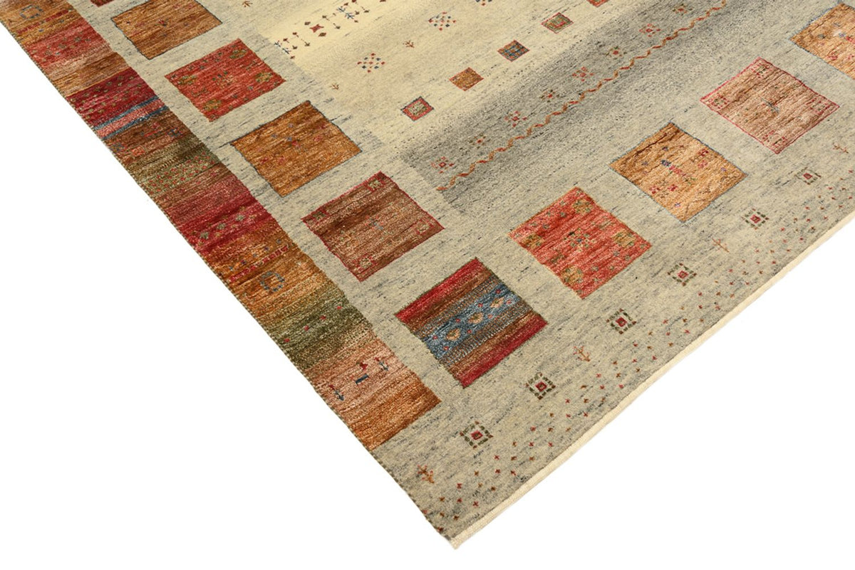 Alfombra Gabbeh - Loribaft Indus cuadrado  - 202 x 199 cm - beige claro