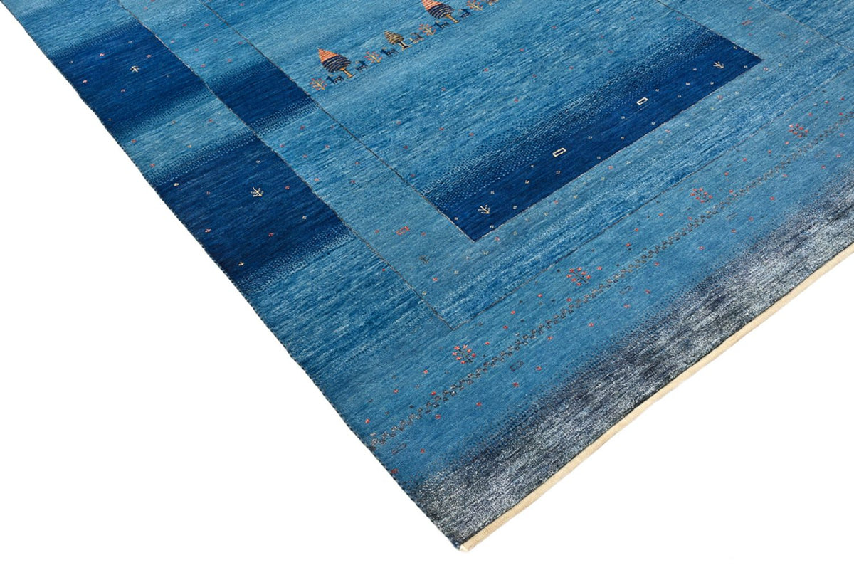 Alfombra Gabbeh - Loribaft Indus - 201 x 152 cm - azul marino