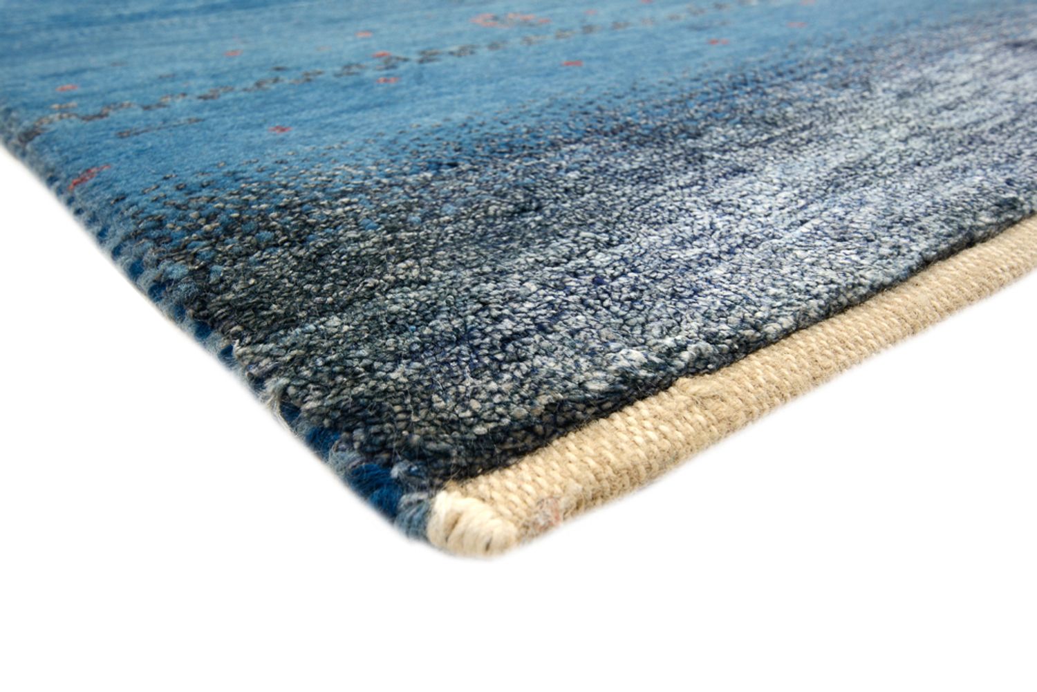 Alfombra Gabbeh - Loribaft Indus - 201 x 152 cm - azul marino