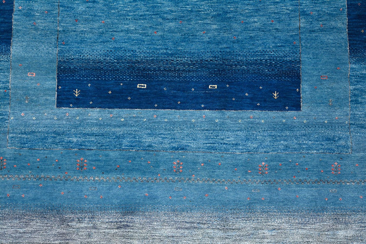 Alfombra Gabbeh - Loribaft Indus - 201 x 152 cm - azul marino