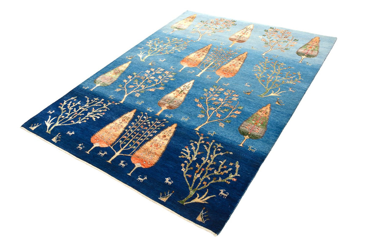 Alfombra Gabbeh - Loribaft Indus - 203 x 155 cm - azul marino