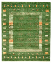 Alfombra Gabbeh - Loribaft Indus - 246 x 206 cm - verde