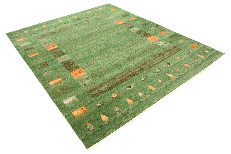 Alfombra Gabbeh - Loribaft Indus - 246 x 206 cm - verde