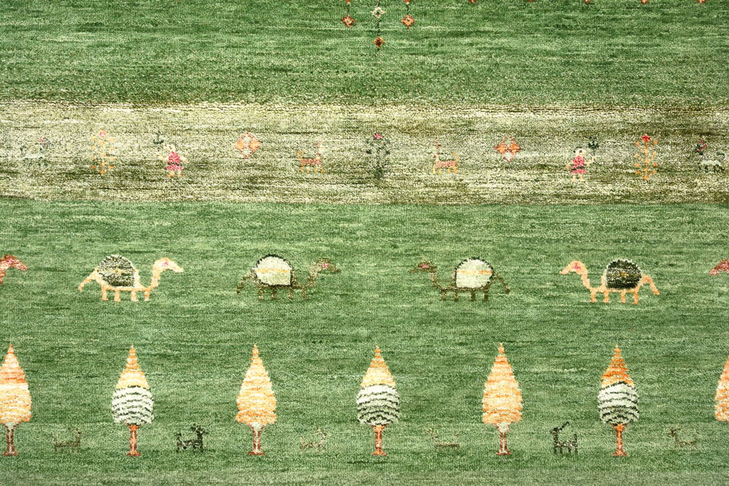 Alfombra Gabbeh - Loribaft Indus - 246 x 206 cm - verde