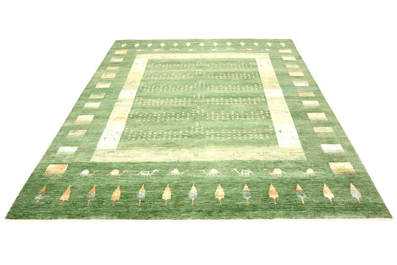 Alfombra Gabbeh - Loribaft Indus - 246 x 206 cm - verde