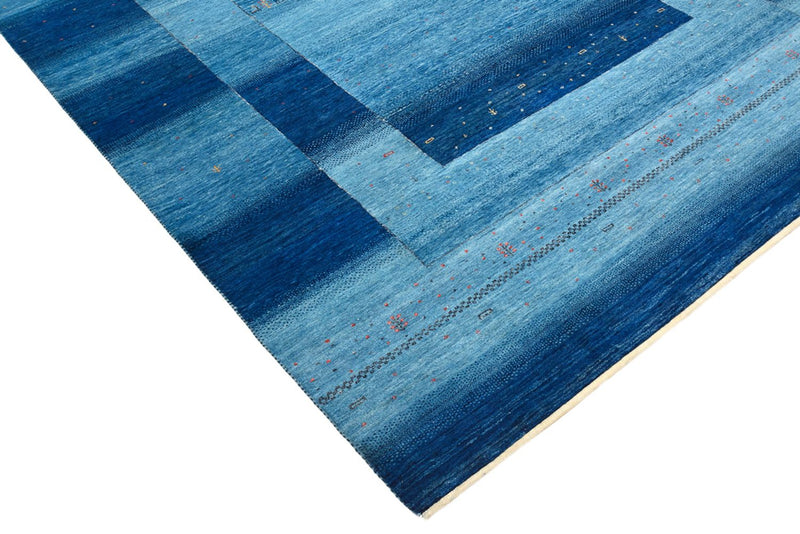 Alfombra Gabbeh - Loribaft Indus - 294 x 205 cm - azul marino