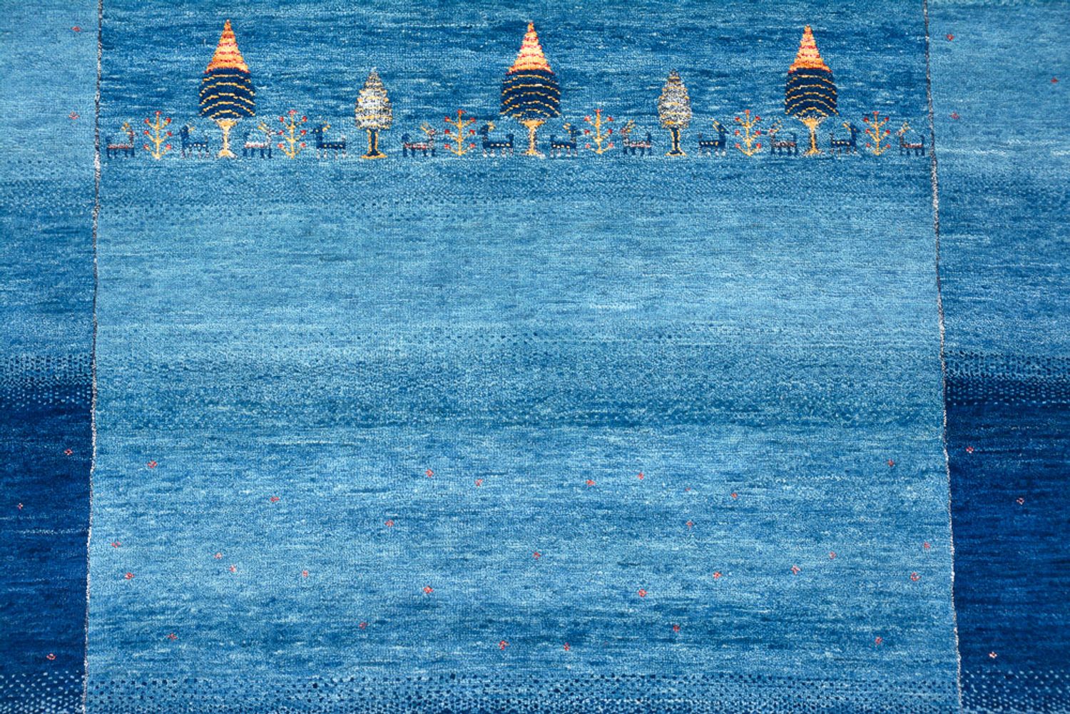 Alfombra Gabbeh - Loribaft Indus - 294 x 205 cm - azul marino