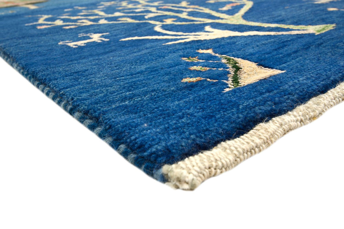 Alfombra Gabbeh - Loribaft Indus - 247 x 173 cm - azul marino