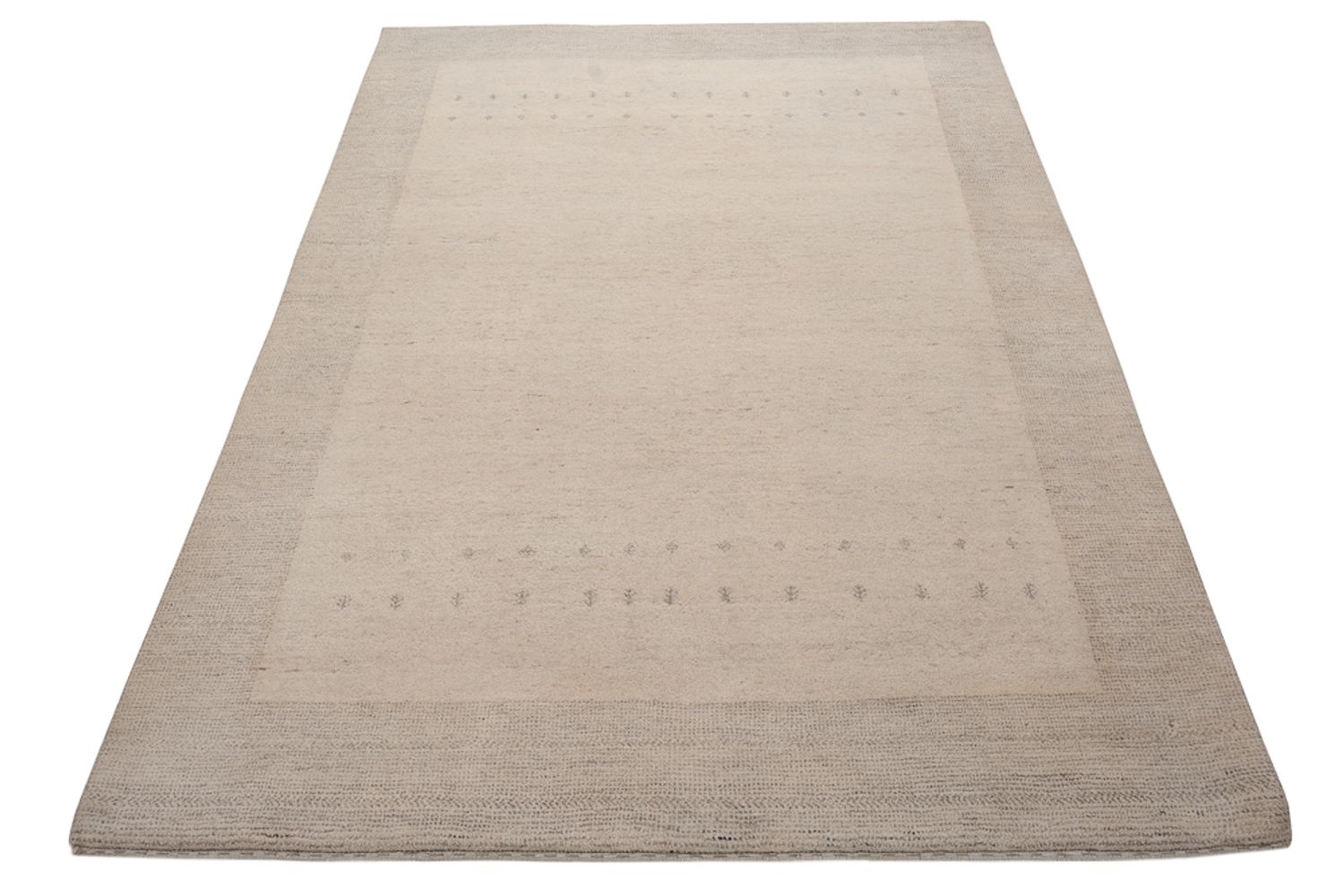 Alfombra Gabbeh - Loribaft Indus - 201 x 146 cm - gris claro
