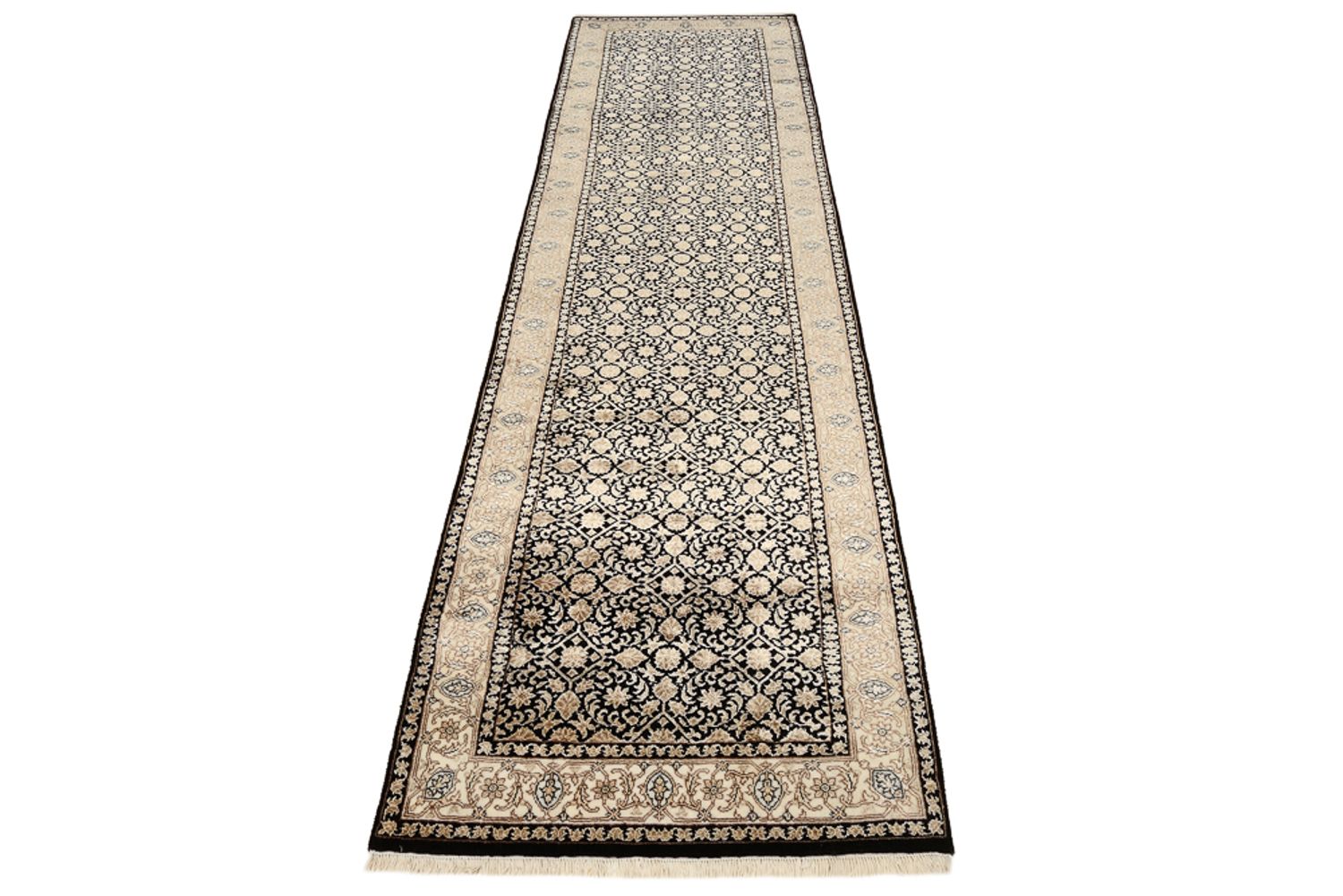 Alfombra de pasillo Alfombra oriental - Bidjar - Indus - 304 x 83 cm - beige oscuro