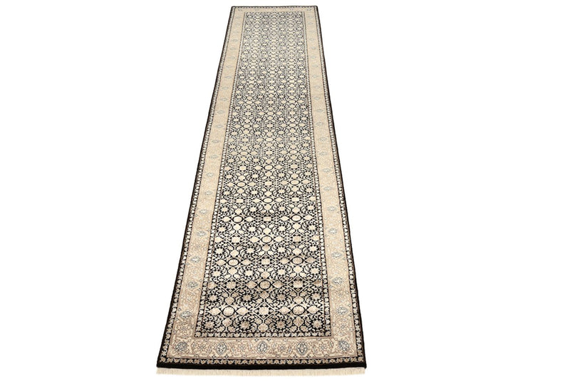 Alfombra de pasillo Alfombra oriental - Bidjar - Indus - 368 x 83 cm - beige oscuro
