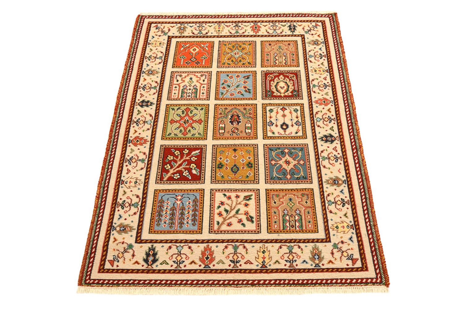 Alfombra oriental - 117 x 84 cm - crema