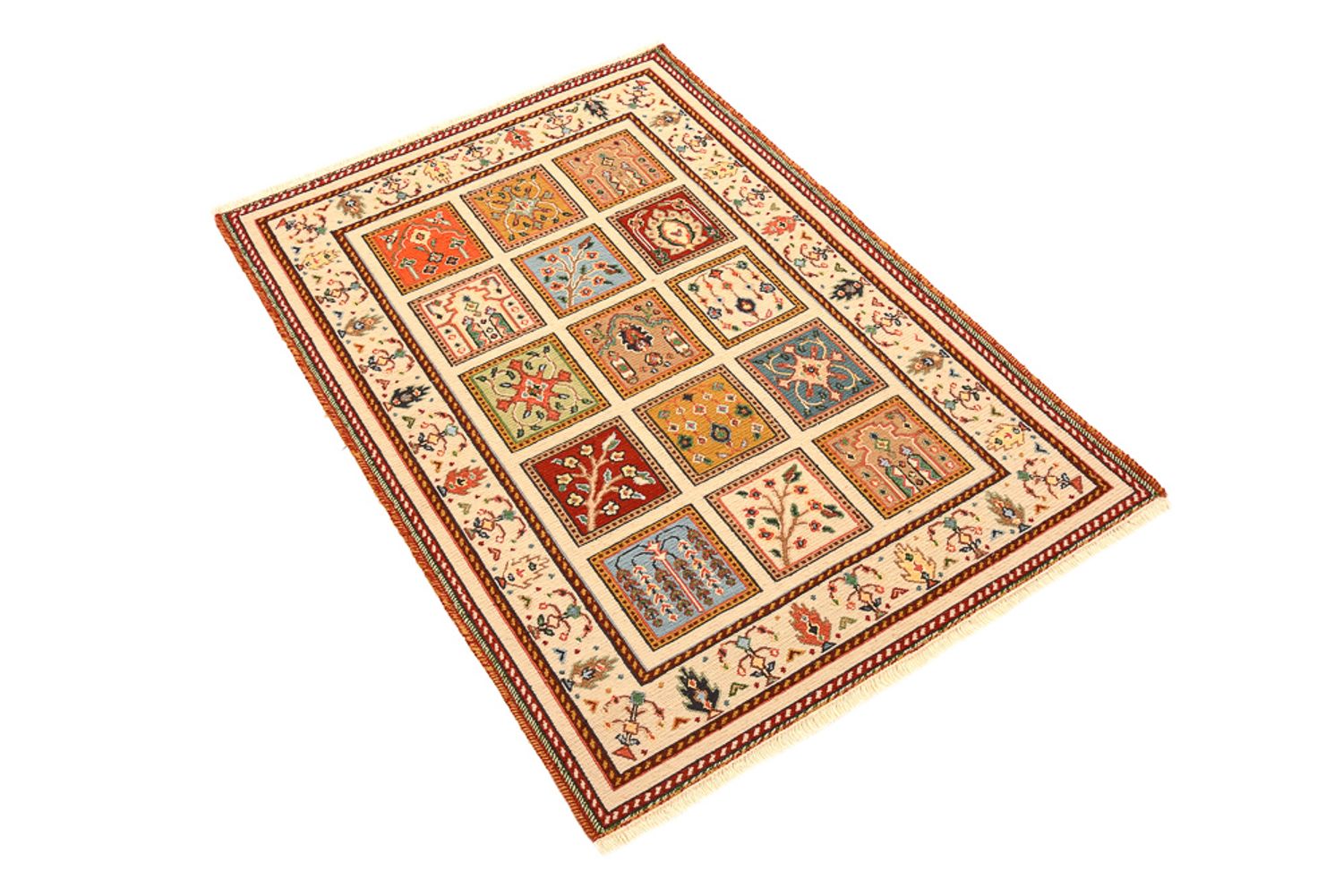 Alfombra oriental - 117 x 84 cm - crema
