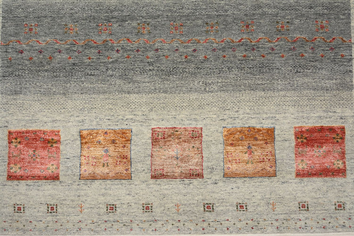 Alfombra Gabbeh - Loribaft Indus - 304 x 208 cm - beige oscuro