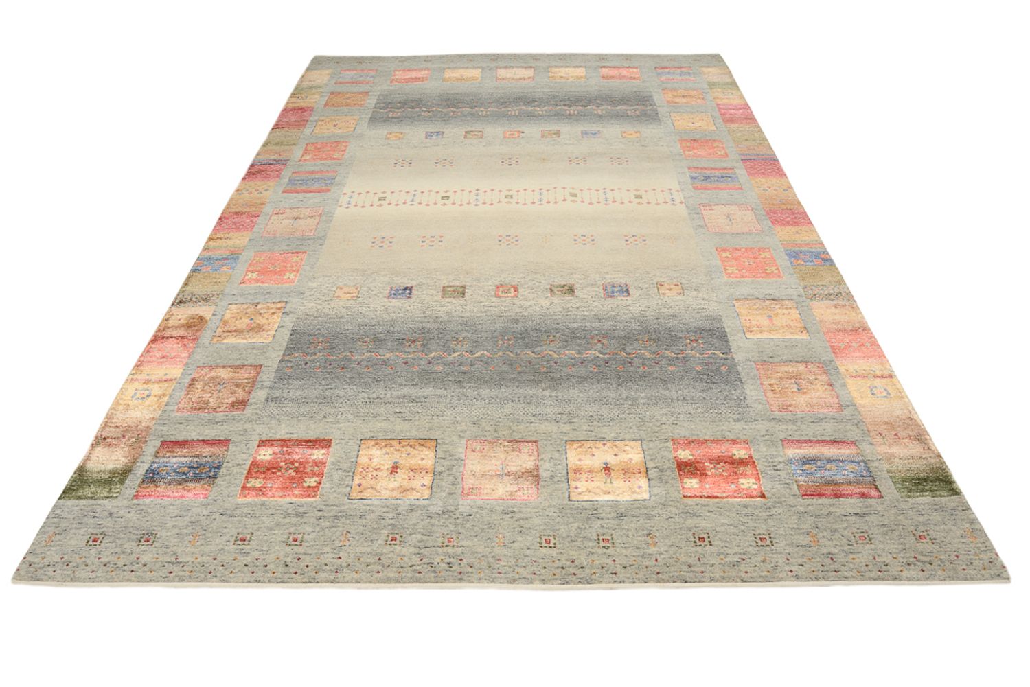 Alfombra Gabbeh - Loribaft Indus - 304 x 208 cm - beige oscuro