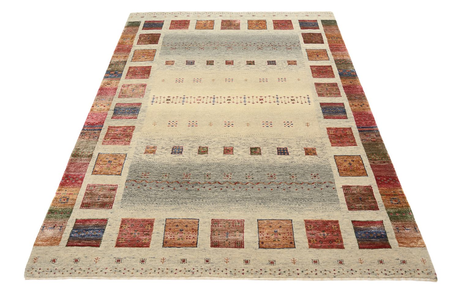 Alfombra Gabbeh - Loribaft Indus - 207 x 158 cm - beige oscuro