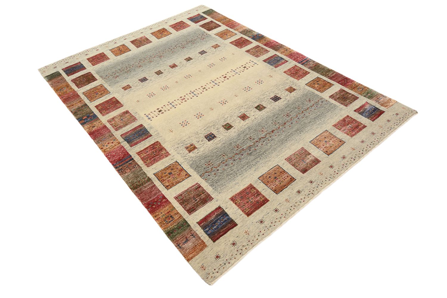 Alfombra Gabbeh - Loribaft Indus - 207 x 158 cm - beige oscuro