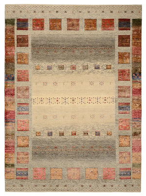 Alfombra Gabbeh - Loribaft Indus - 242 x 177 cm - beige oscuro
