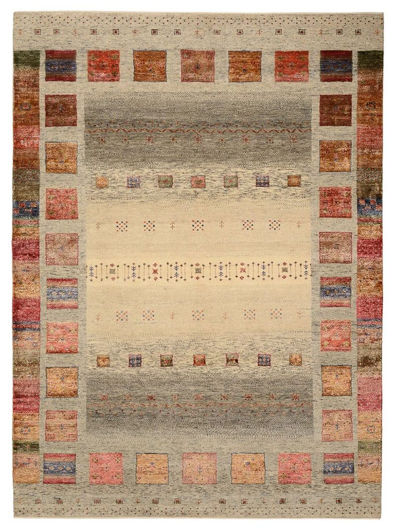 Alfombra Gabbeh - Loribaft Indus - 242 x 177 cm - beige oscuro