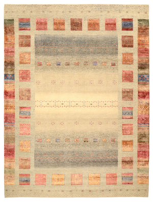 Alfombra Gabbeh - Loribaft Indus - 336 x 250 cm - beige oscuro