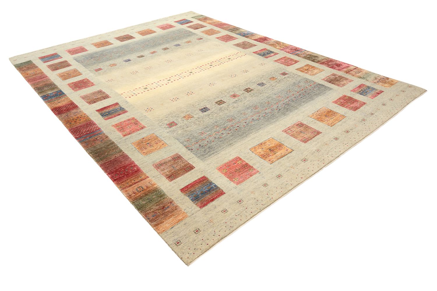 Alfombra Gabbeh - Loribaft Indus - 336 x 250 cm - beige oscuro