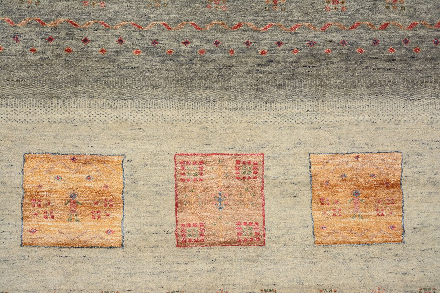 Alfombra Gabbeh - Loribaft Indus - 336 x 250 cm - beige oscuro