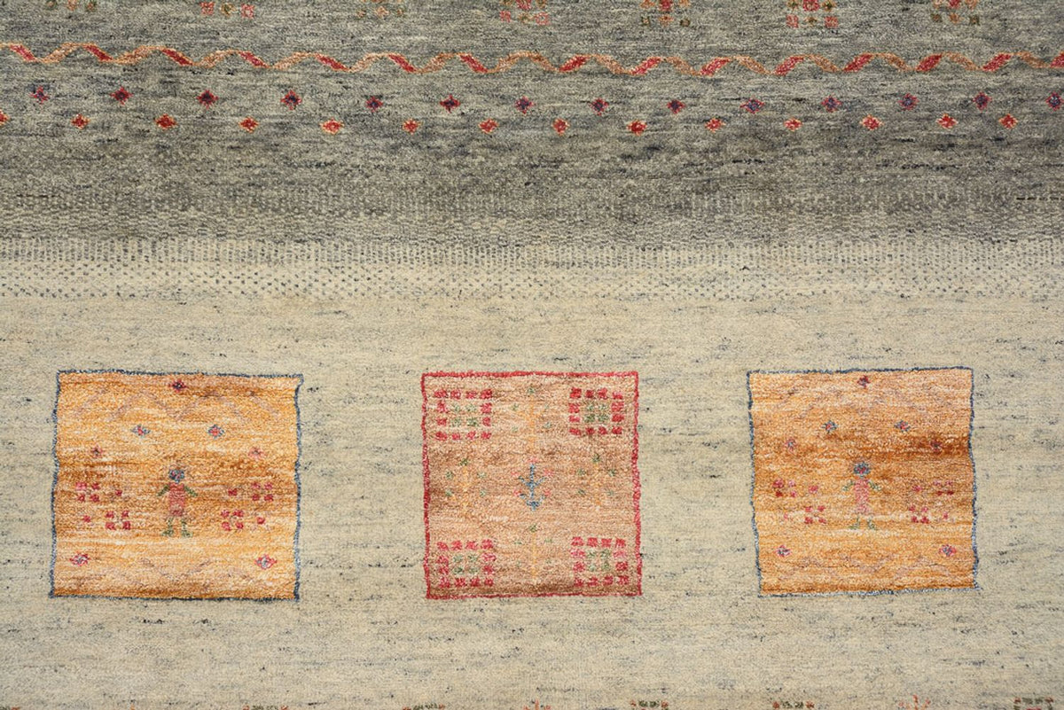 Alfombra Gabbeh - Loribaft Indus - 336 x 250 cm - beige oscuro