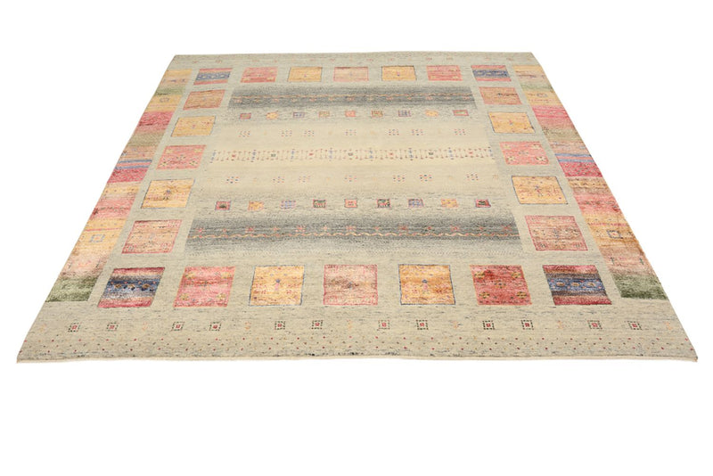 Alfombra Gabbeh - Loribaft Indus cuadrado  - 206 x 204 cm - beige oscuro