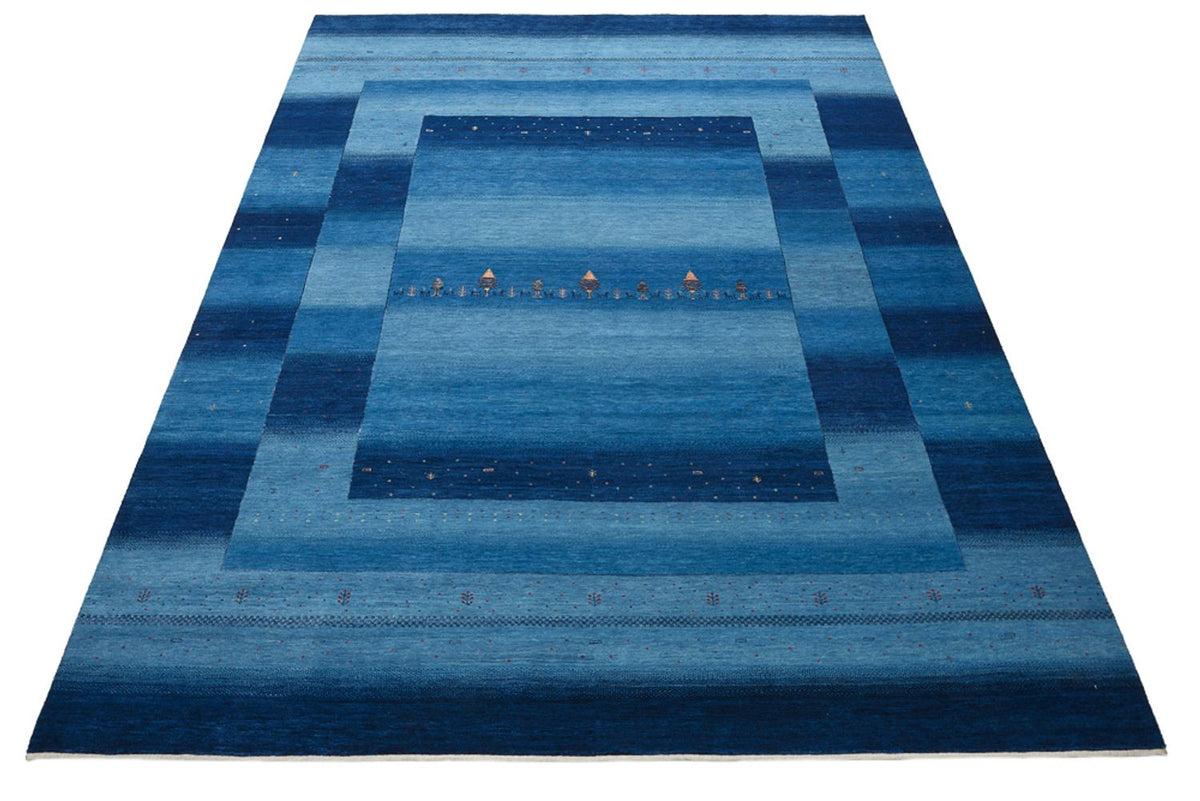 Alfombra Gabbeh - Loribaft Indus - 345 x 247 cm - azul marino