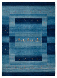 Alfombra Gabbeh - Loribaft Indus - 235 x 169 cm - azul marino