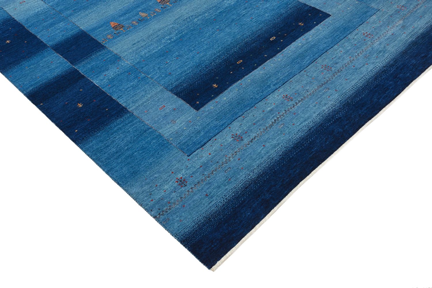 Alfombra Gabbeh - Loribaft Indus - 235 x 169 cm - azul marino