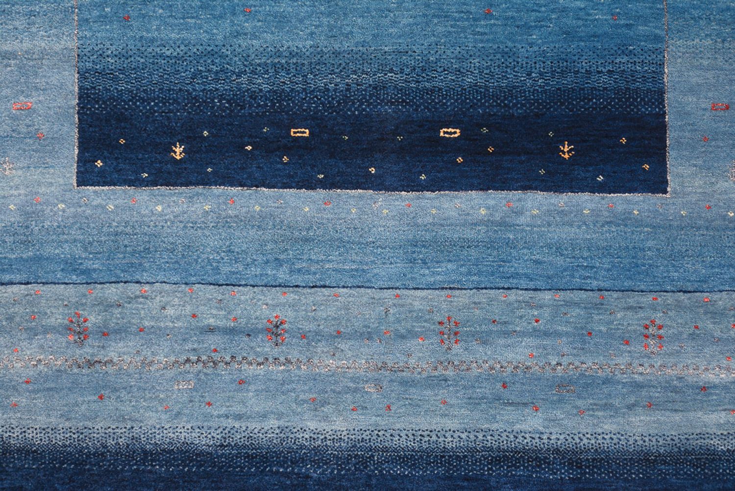 Alfombra Gabbeh - Loribaft Indus - 235 x 169 cm - azul marino