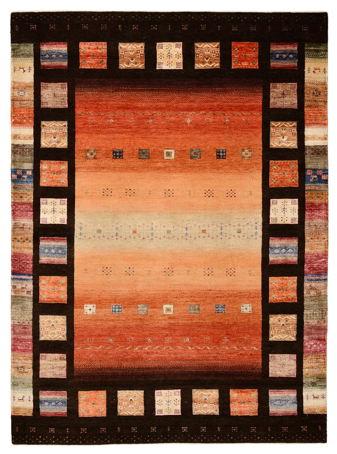 Alfombra Gabbeh - Loribaft Indus - 244 x 178 cm - multicolor