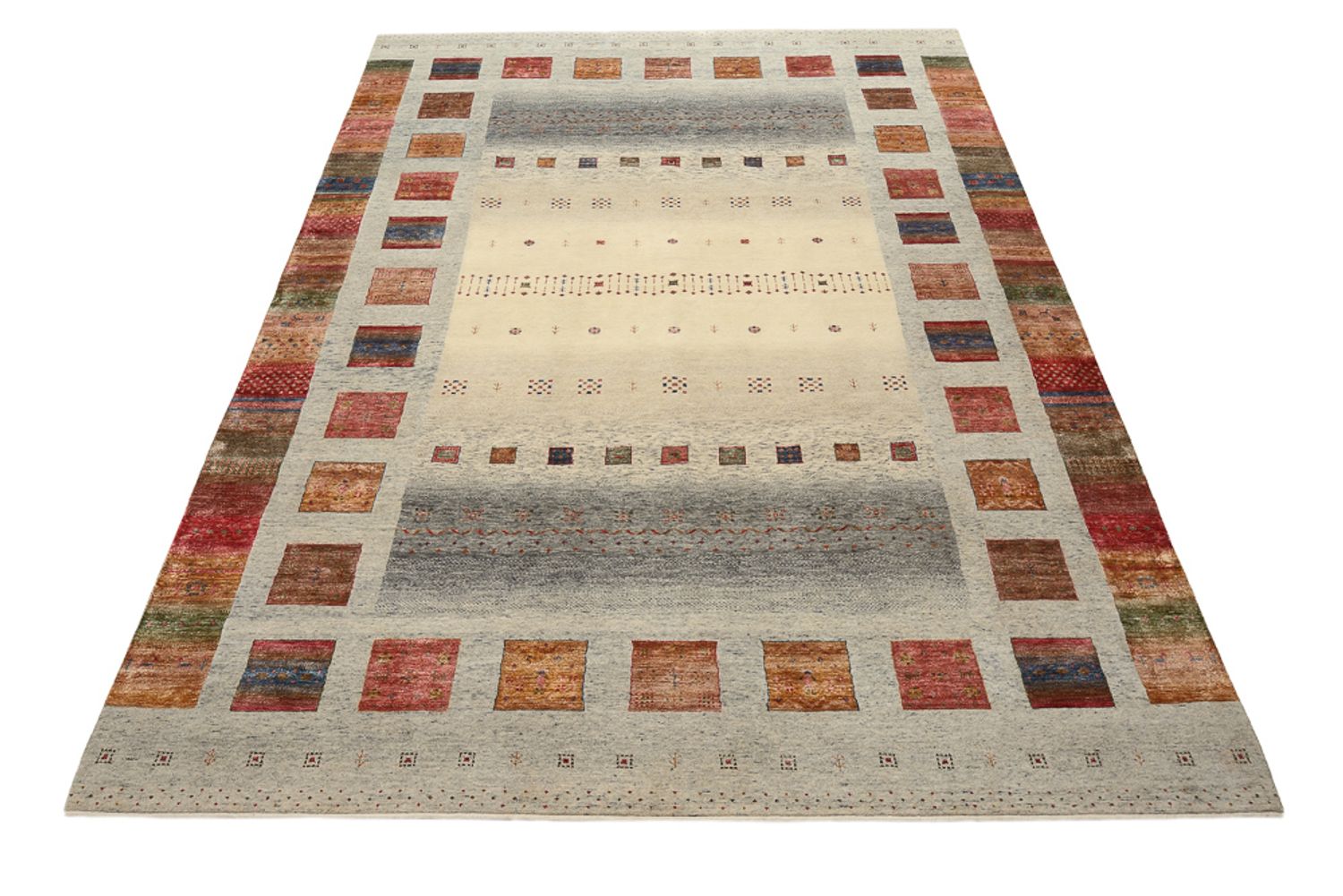 Alfombra Gabbeh - Loribaft Indus - 354 x 248 cm - beige oscuro