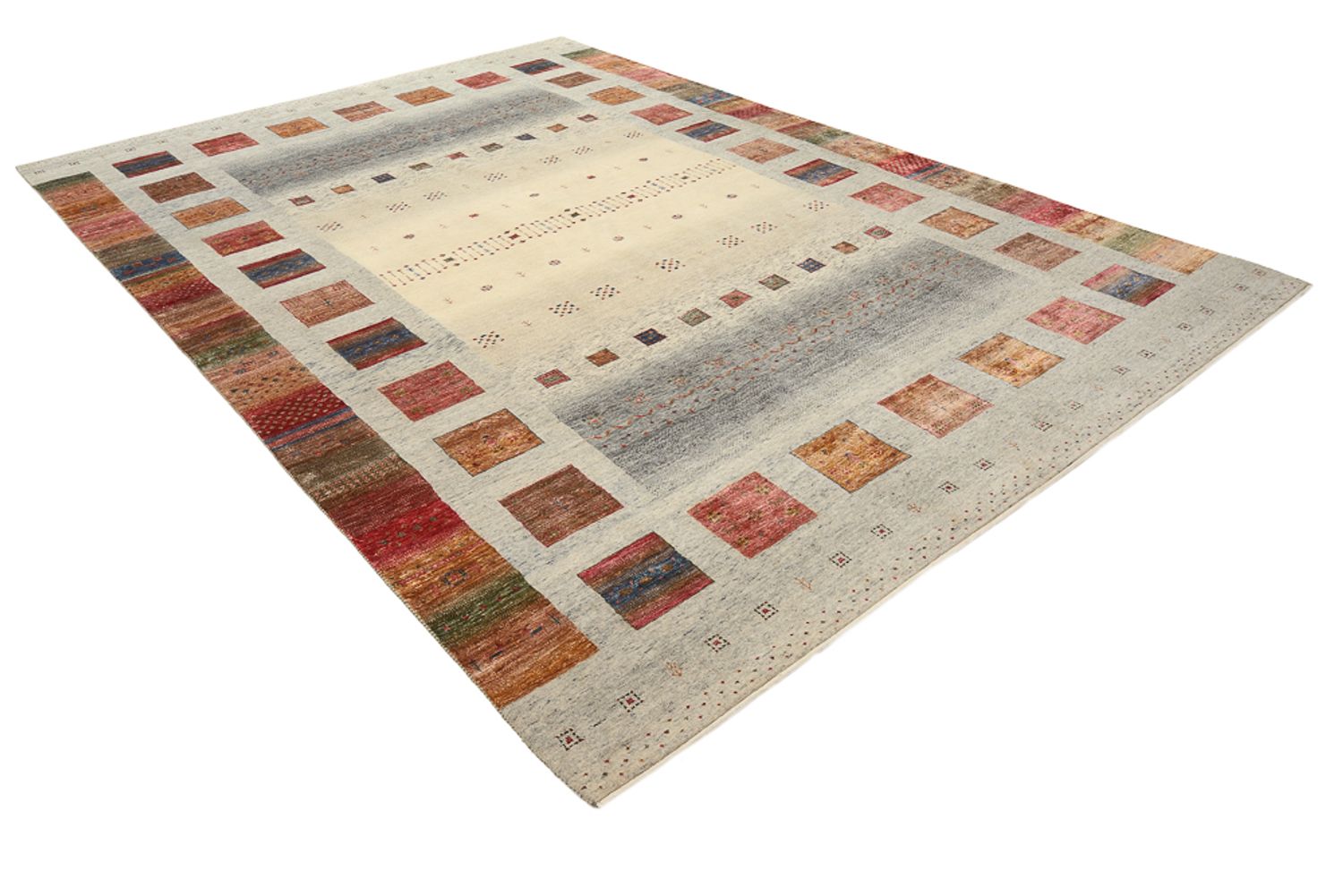 Alfombra Gabbeh - Loribaft Indus - 354 x 248 cm - beige oscuro