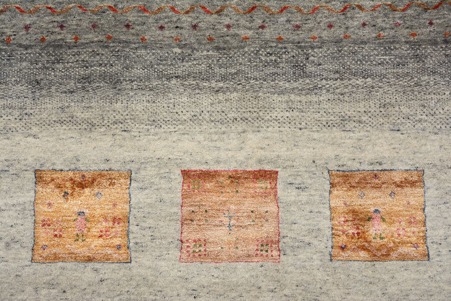 Alfombra Gabbeh - Loribaft Indus - 354 x 248 cm - beige oscuro