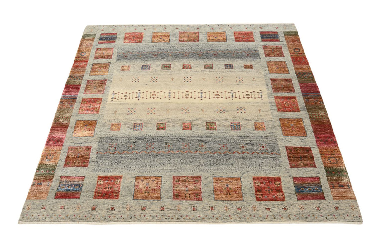 Alfombra Gabbeh - Loribaft Indus cuadrado  - 156 x 152 cm - beige oscuro
