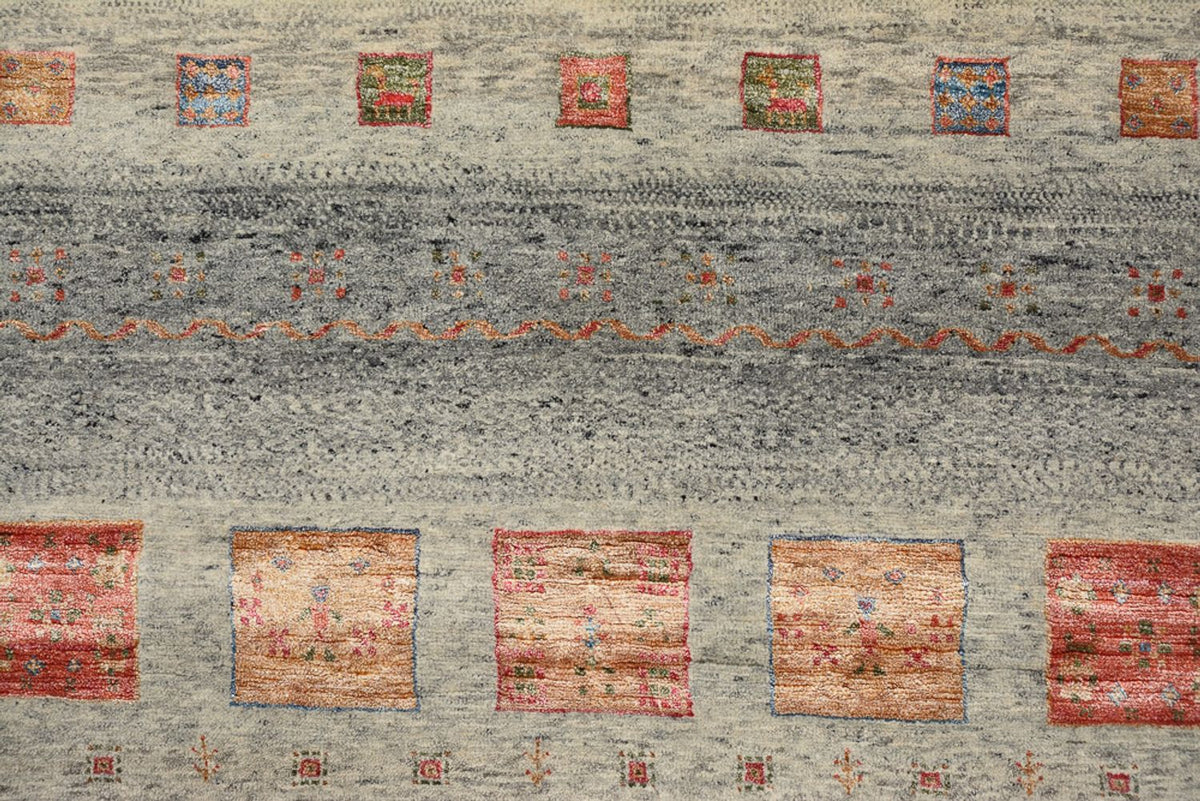 Alfombra Gabbeh - Loribaft Indus cuadrado  - 156 x 152 cm - beige oscuro