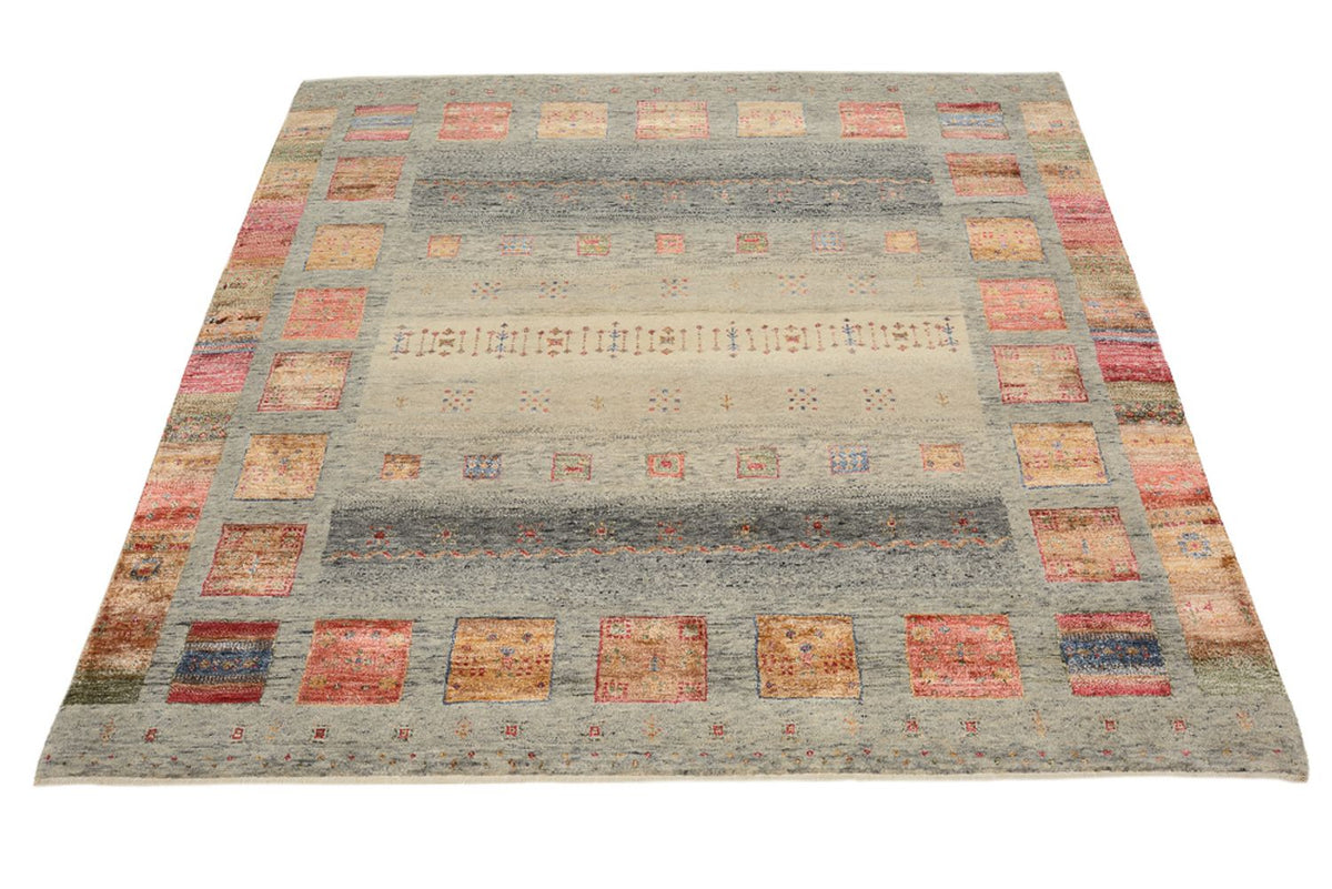 Alfombra Gabbeh - Loribaft Indus cuadrado  - 156 x 152 cm - beige oscuro