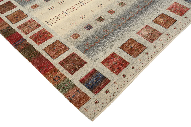 Alfombra Gabbeh - Loribaft Indus cuadrado  - 156 x 156 cm - beige oscuro