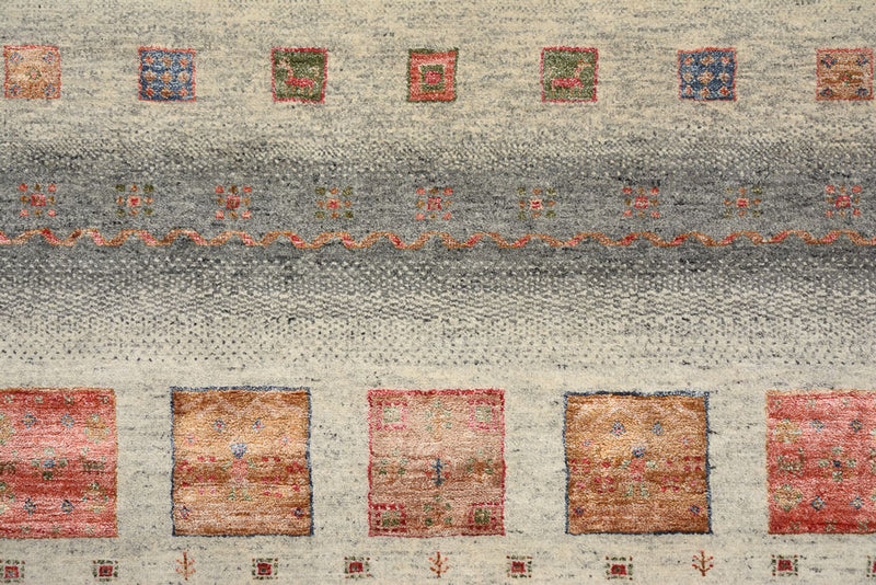 Alfombra Gabbeh - Loribaft Indus cuadrado  - 156 x 156 cm - beige oscuro